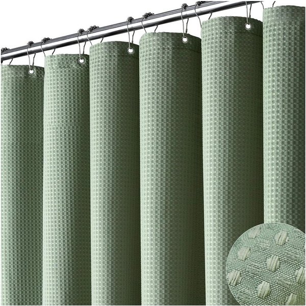 Coonoor Duschvorhang Duschvorhang aus Waffelstoff, wasserabweisend, waschbar & extra dick Breite 180 cm (1-tlg), strukturierter Stoffvorhang für Badezimmer