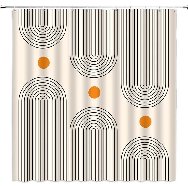 Coonoor Duschvorhang Wasserdichter Polyester-Duschvorhang, Boho-Duschvorhang, mit 12 Haken, dicker schimmelresistenter Duschvorhang