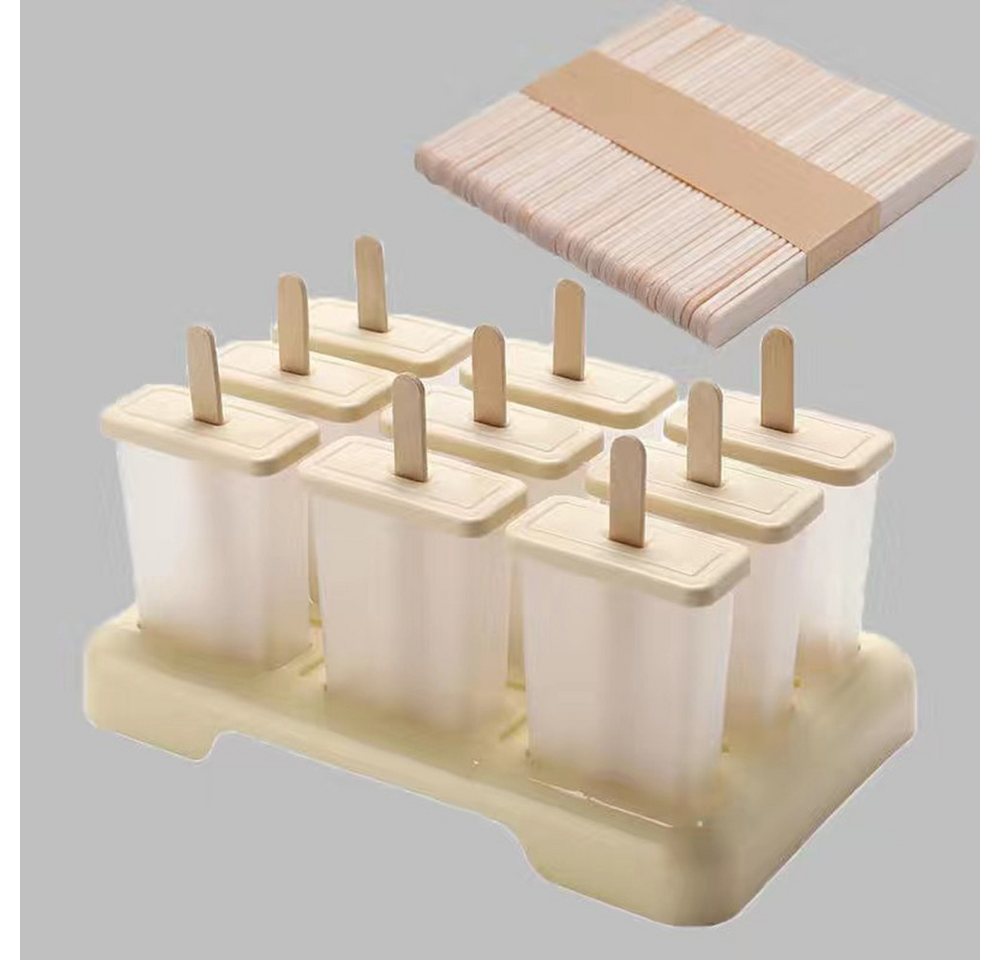 Coonoor Eisform 9 Eisförmchen wiederverwendbar Formen Eiscreme DIY Ideen Eis am Stiel, für Kinder und Erwachsene Stieleisformen – Bild 3 von 5