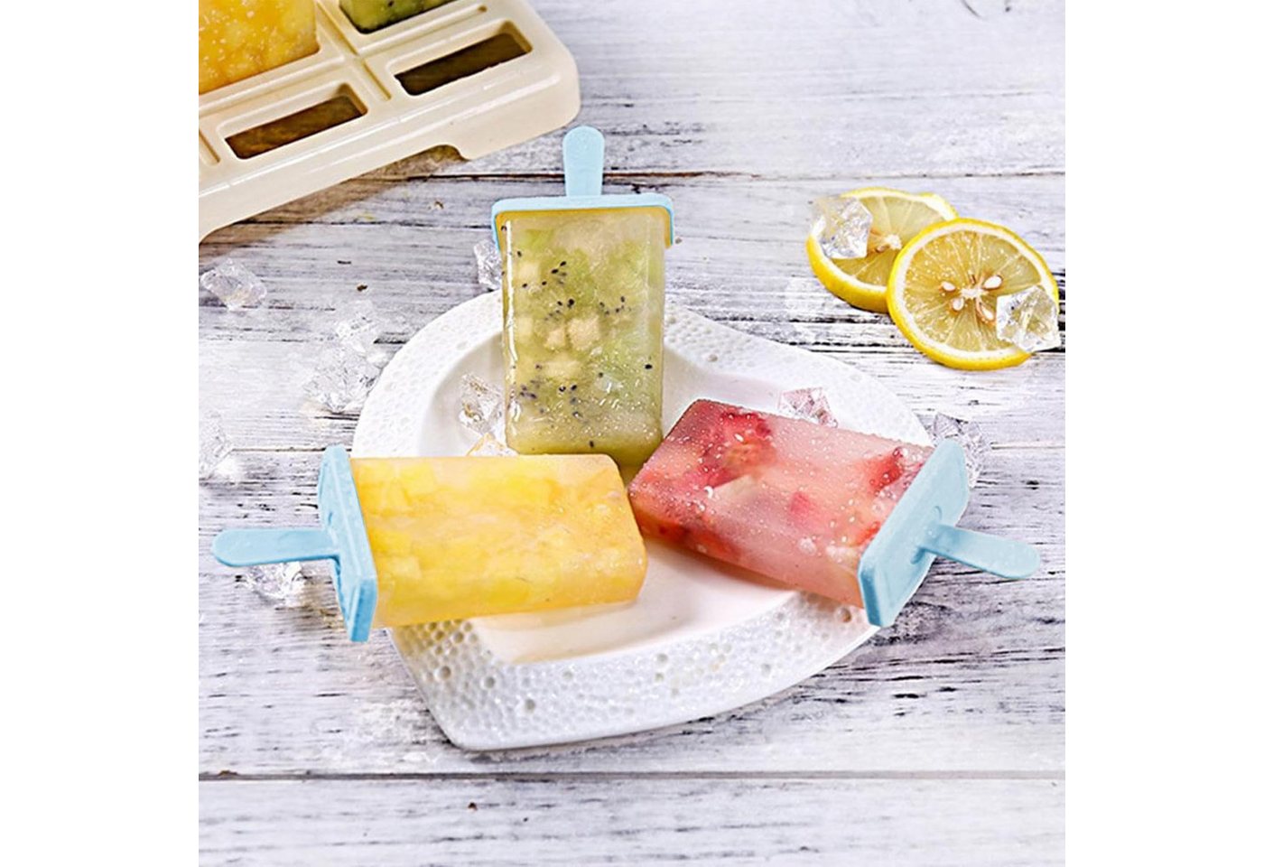 Coonoor Eisform 9 Eisförmchen wiederverwendbar Formen Eiscreme DIY Ideen Eis am Stiel, für Kinder und Erwachsene Stieleisformen – Bild 5 von 5
