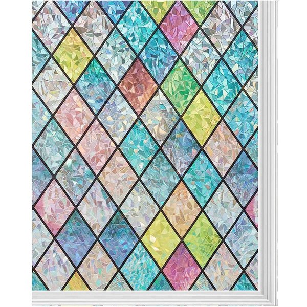 Coonoor Fensterfolie Selbsthaftend Blickdicht Sichtschutzfolie Fenster 3D Fensterfolie