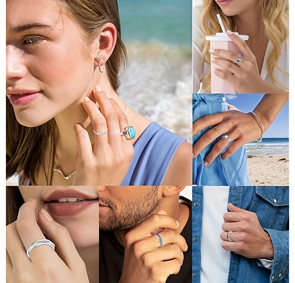 Coonoor Fingerring Damen Angst Spinning Ringe, Fidget Spinner Ringe,Zappelringe, für Stress Abbauen – Bild 4 von 5