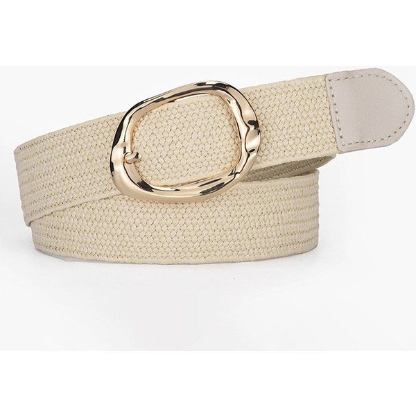 Coonoor Flechtgürtel Stroh Gewebte Elastische Taillengürtel für Damen Boho Frauen Geflochtener Rattan Breiter Gürtel Stretch Taillengürtel
