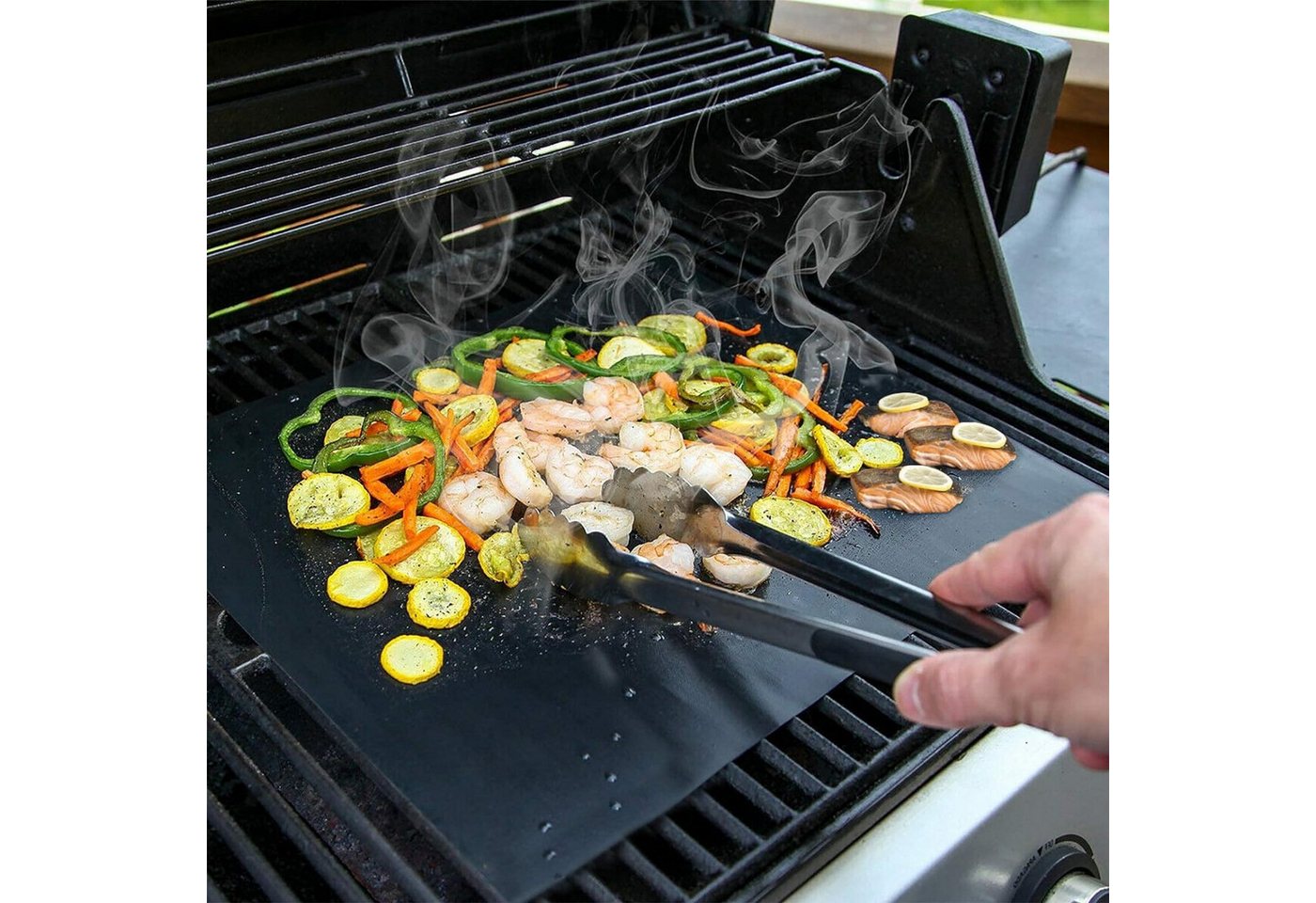 Coonoor Grillplatte BBQ Grillmatte, Gasgril Backpapier Backmatten (2-St) – Bild 2 von 5