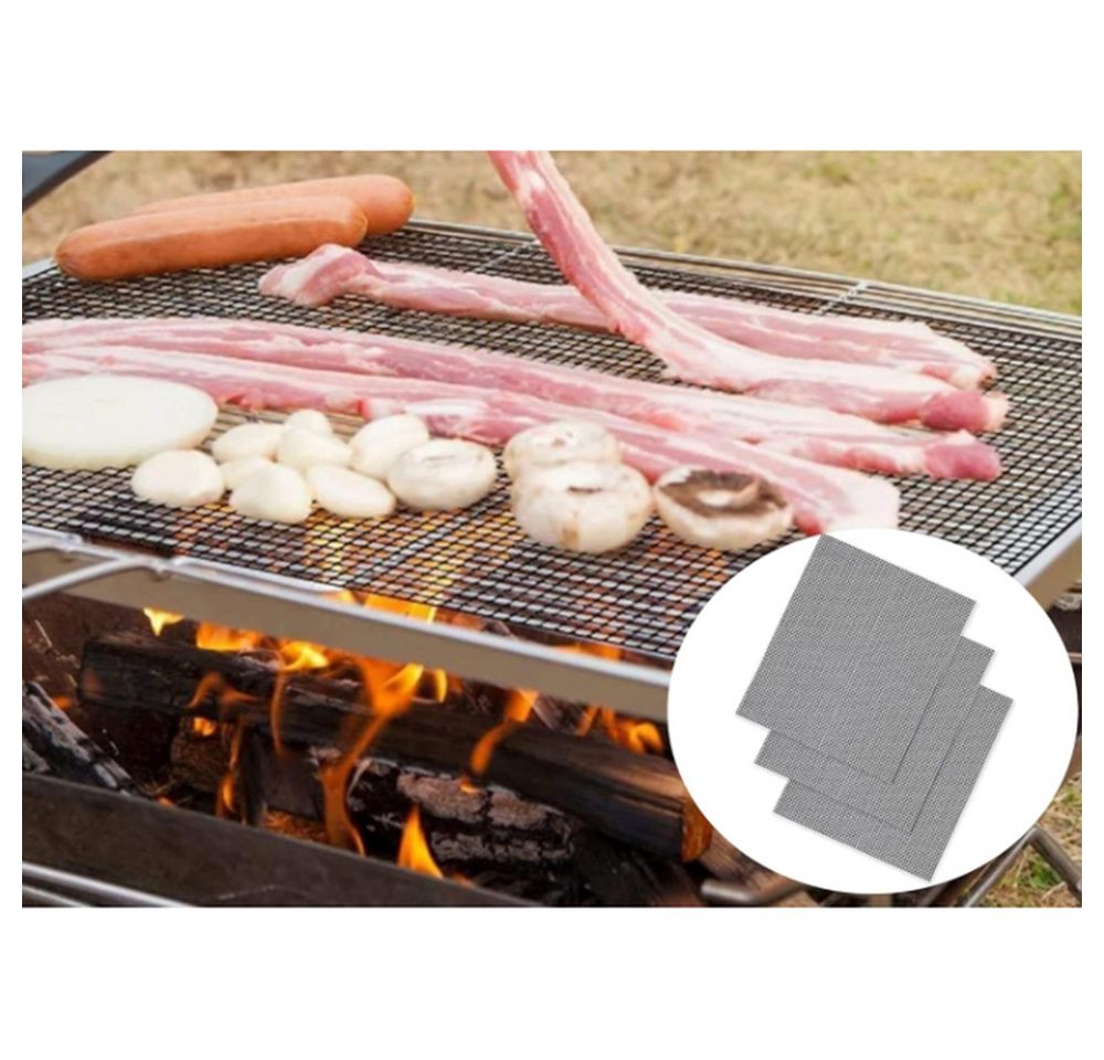 Coonoor Grillplatte Grillmatten Set, Gitter Grillmatte antihaftbeschichtet (2-St), zum Grillen von Fleisch, Gemüse, Kochen, Backen, Grillen und Backen – Bild 5 von 5