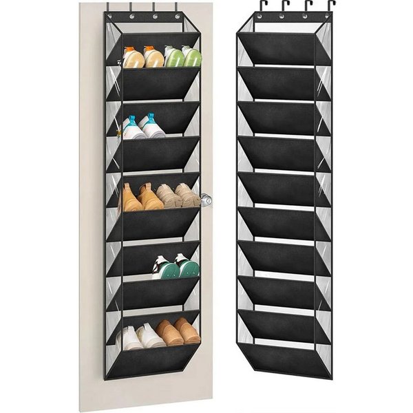 Coonoor Hängeregal Schuh-Organizer mit großen, tiefen Taschen, Hängeregal Schuhhalter, für schmale Türen