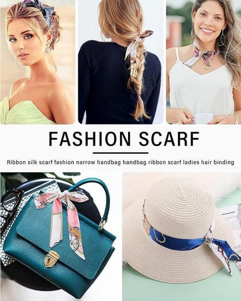 Coonoor Halstuch Handtaschen Schal, Satin Ribbon Seidentücher Scarf Damen, (6-St) – Bild 3 von 5