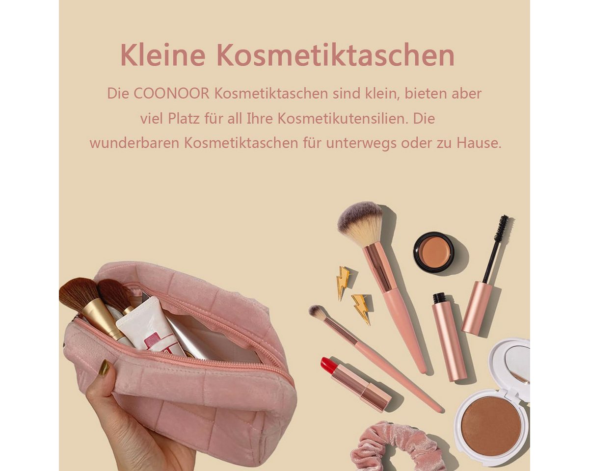 Coonoor Kosmetiktasche Kosmetiktasche aus Plüsch, Kosmetiktasche, Kosmetiktasche Reise Make-Up Kulturbeutel Beautycase – Bild 3 von 5
