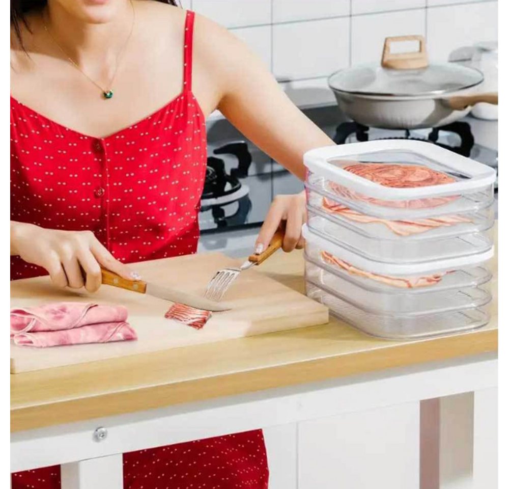 Coonoor Küchenorganizer-Set Fleisch-Kühlschrank-Aufbewahrungsbehälter 3 Schichten, (3-tlg), Behälter mit Deckel für Fleisch – Bild 3 von 5