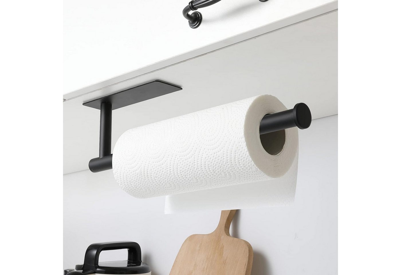Coonoor Küchenrollenhalter Edelstahl Rollenhalter, Kein Bohren Küchenpapierhalter Unter Schrank, (1-St) – Bild 3 von 5