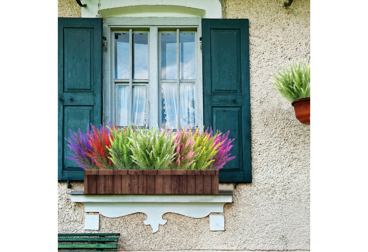 Kunstblumenstrauß 4/6/12 Sträuße Kunstlavendelblumen, Kunstlavendelstrauß, Kunstpflanzen, Coonoor, Outdoor-Kunstblumenstrauß, für Zuhause, Hochzeiten, Garten – Bild 2 von 5