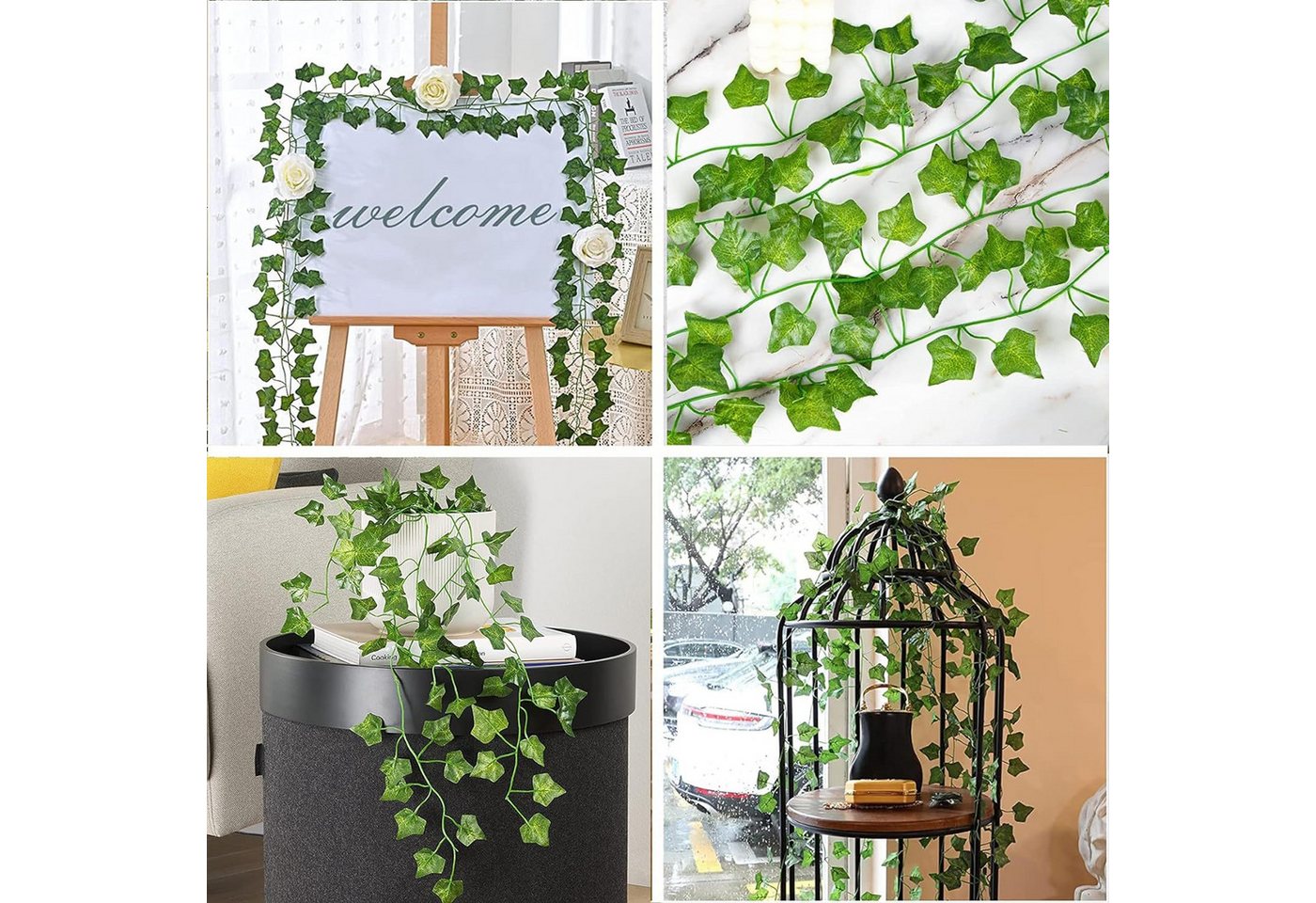 Kunstranke Efeu Künstlich, Efeu Girlande Hängend Ivy Leaves 220 cm, Coonoor, für Garten Hochzeit Weihnachts Neujahrs Party Wanddekoration – Bild 5 von 5
