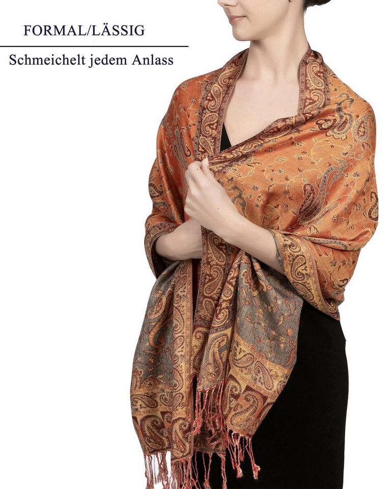 Coonoor Modeschal Damen Kaschmirimitat-Schal, Elegant Weich Schultertuch Schal, Schals und Umhänge für Abendkleider, Festivals und alle Anlässe – Bild 3 von 5