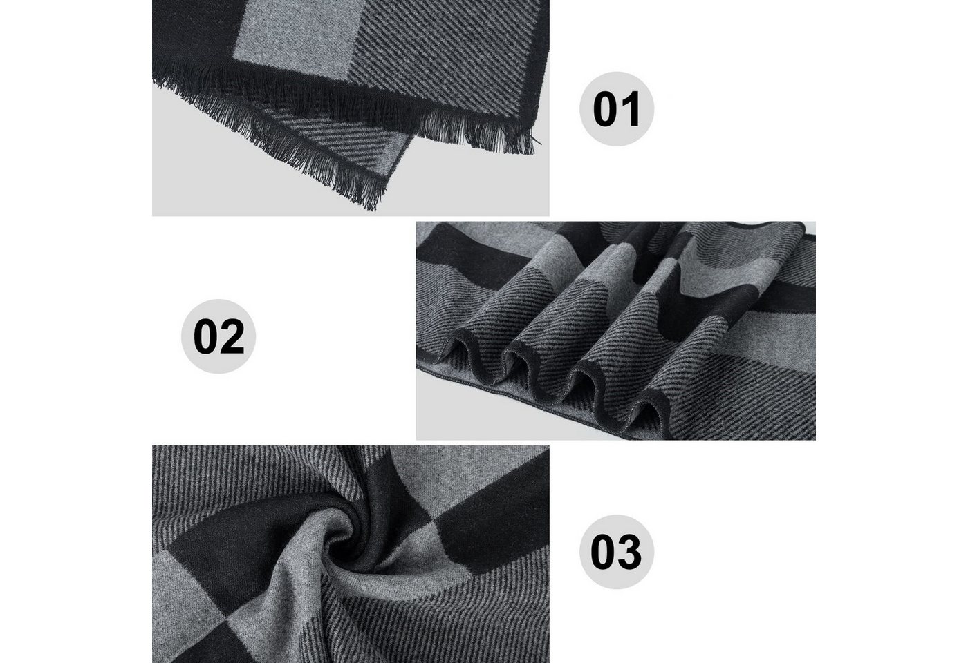 Coonoor Modeschal Herren Schal Winter Warm Dicker Klassisch Herrenschal 180 * 30cm – Bild 3 von 5