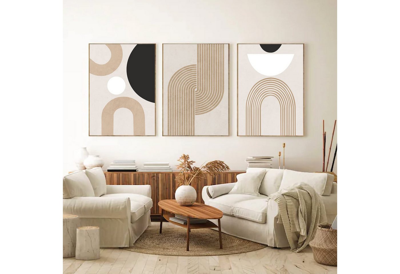 Coonoor Poster 3er Premium Poster Set,Moderne Abstrakt Kunst Wandbilder,Ohne Rahmen, (3 St), Kunstdruck Leinwandbild,Boho Deko Bilder für Wohnzimmer Schlafzimme – Bild 4 von 5
