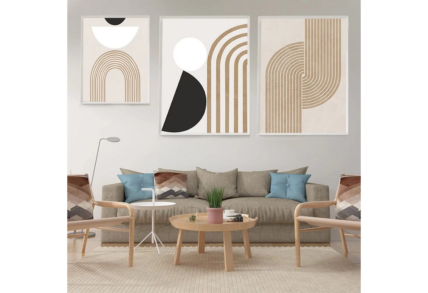 Coonoor Poster 3er Premium Poster Set,Moderne Abstrakt Kunst Wandbilder,Ohne Rahmen, (3 St), Kunstdruck Leinwandbild,Boho Deko Bilder für Wohnzimmer Schlafzimme – Bild 5 von 5