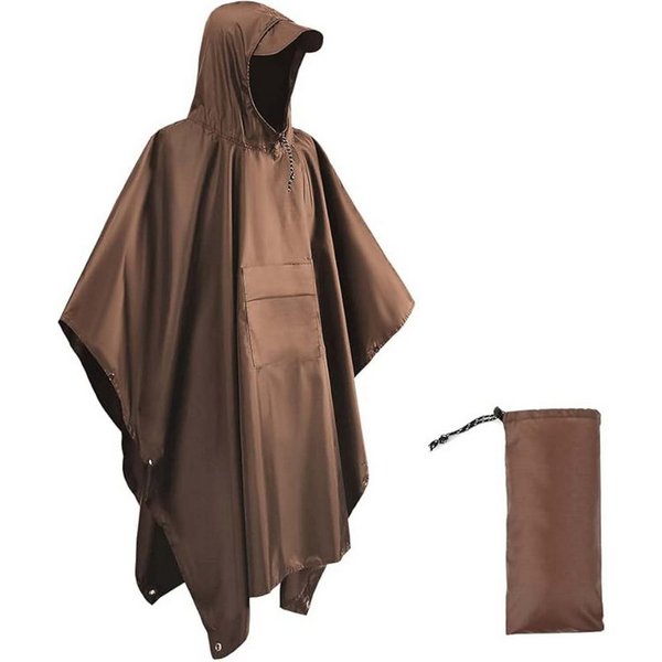 Coonoor Regenjacke Regencape mit Kapuze 3 in 1 Multifunktional Atmungsaktiv