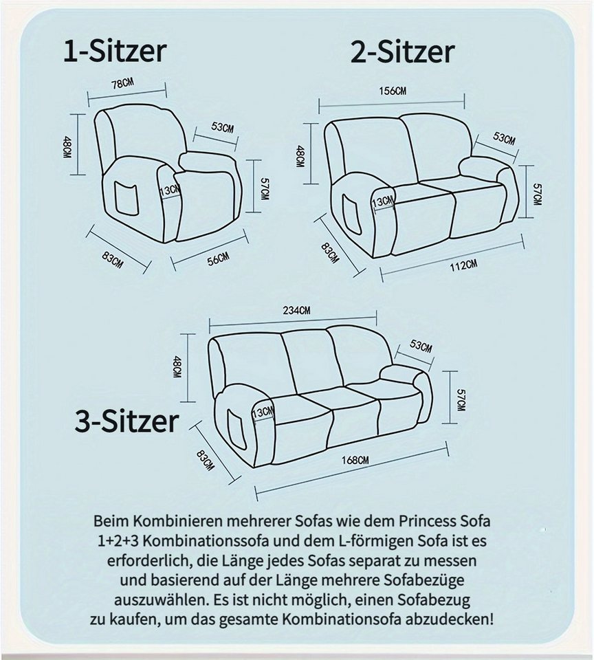 Coonoor Relaxsesselhusse Samt Sesselschoner, Relaxsessel Stretchhusse, mit Taschen, für Fernsehsessel Liege Sessel – Bild 4 von 5