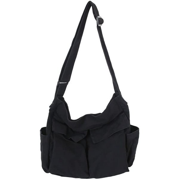 Coonoor Schultertasche Canvas Messenger Bag Umhängetasche Crossbody Schulter Tote Hobo Bag, für Frauen und Männer - Große Tasche mit mehreren Fächern