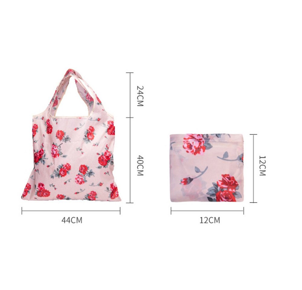 Coonoor Schultertasche Einkaufsshopper Faltbare Wiederverwendbarer Einkaufsbeutel 64x44cm (5-tlg) – Bild 3 von 5