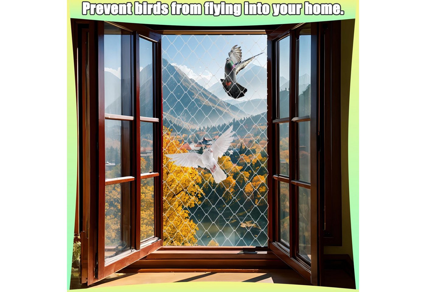 Coonoor Schutznetz Transparent Vogelschutznetz, Transparentes Katzenschutznetz für Katzen, BxL: 3x6 m – Bild 5 von 5