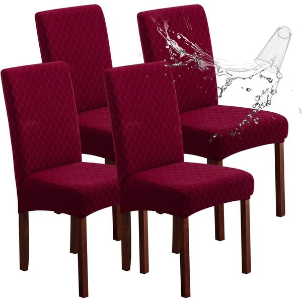 Coonoor Sitzflächenhusse 2/4/6er Set Stretch Stuhlhussen für Esszimmerstühle, Abnehmbarer Waschbarer Stühle Schutz Dekoration Stuhlbezug