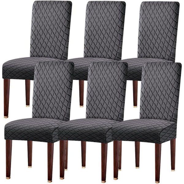 Coonoor Sitzflächenhusse 2/4/6er Set Stretch Stuhlhussen für Esszimmerstühle, Abnehmbarer Waschbarer Stühle Schutz Dekoration Stuhlbezug