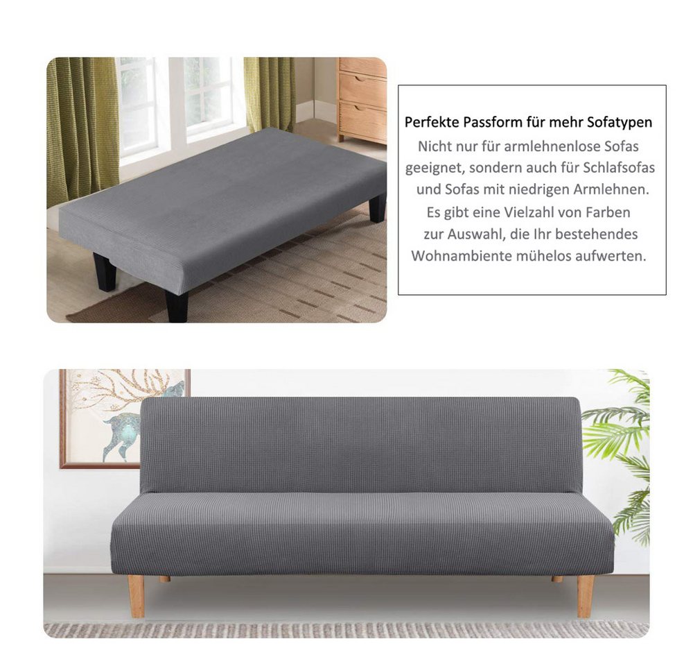 Coonoor Sofahusse Futonbezug ohne Armlehnen, Stretch-Sofabezug Maschinenwaschbar – Bild 5 von 5