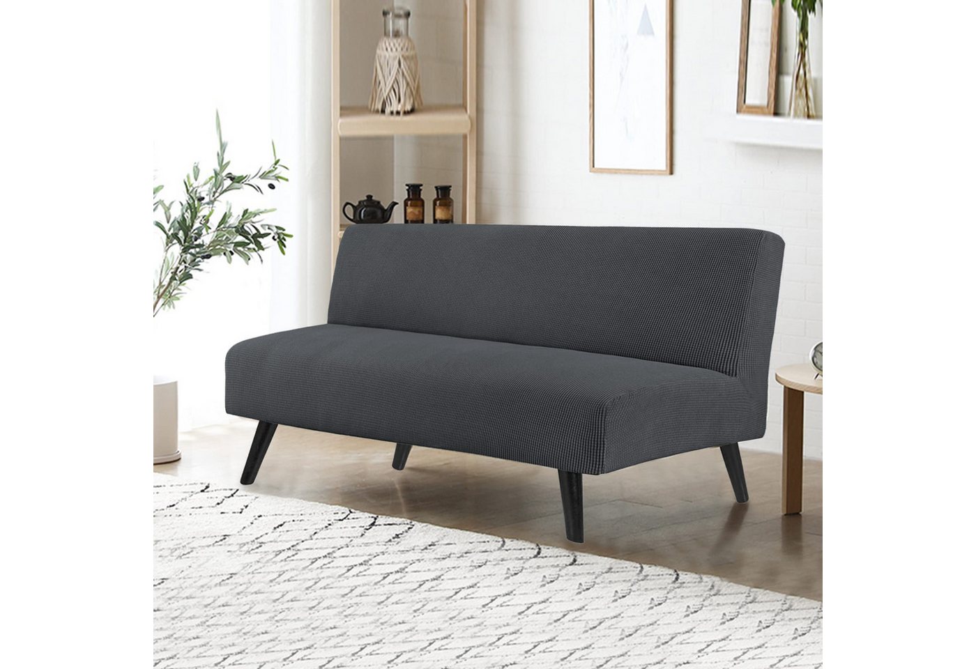 Coonoor Sofahusse Futonbezug ohne Armlehnen, Stretch-Sofabezug Maschinenwaschbar – Bild 2 von 5