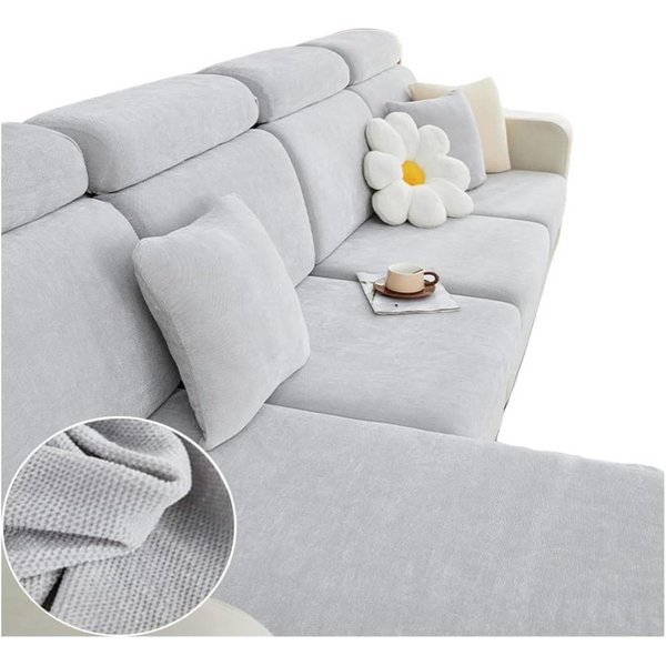 Coonoor Sofahusse Sofabezug Ecksofa L Form Stretch Chenille Sofa, Überzug Universal Couchbezug