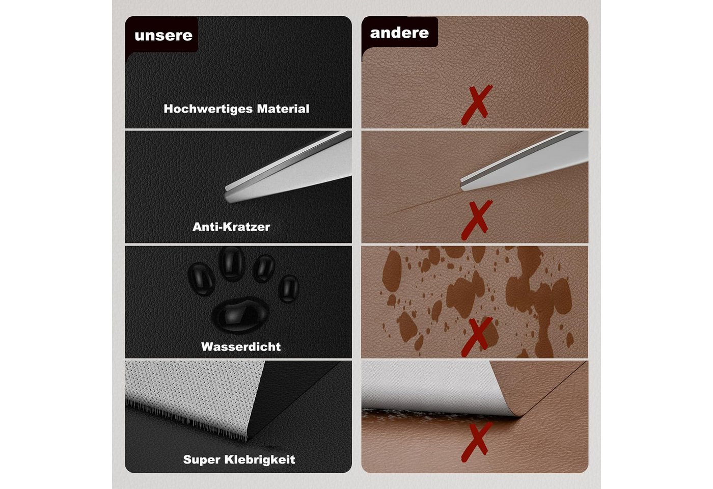 Coonoor Stoff Selbstklebende Lederflicken, Kunstleder, Lederwiederherstellung – Bild 3 von 5