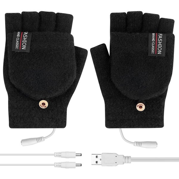 Coonoor Strickhandschuhe USB Beheizte Handschuhe, Waschbares Heizung Stricken