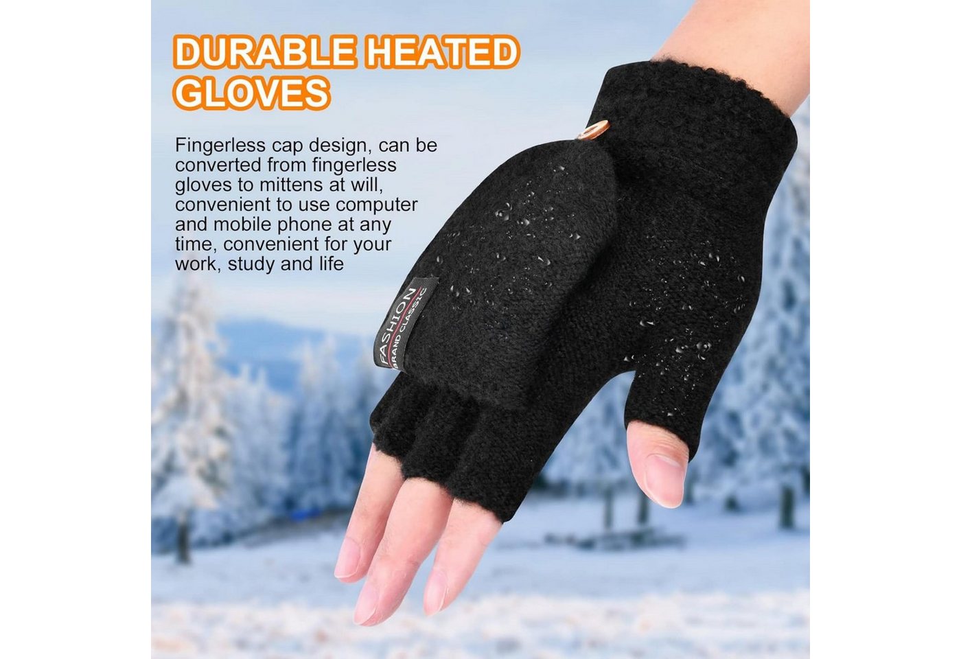 Coonoor Strickhandschuhe USB Beheizte Handschuhe, Waschbares Heizung Stricken – Bild 5 von 5