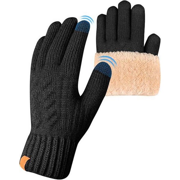 Coonoor Strickhandschuhe Winterhandschuhe mit Fleecefutter, Touchscreen Warme Gedehnt