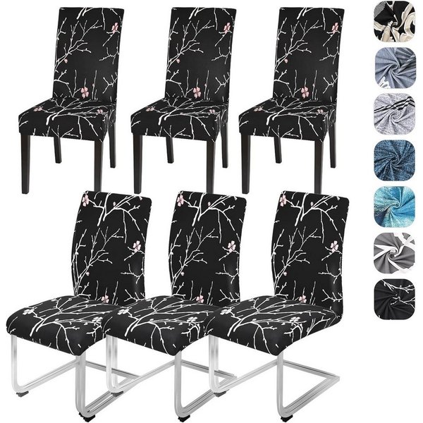 Coonoor Stuhlhusse Stretch Stuhlhussen Set,Elastischer Jacquard-Esszimmerstuhlbezug