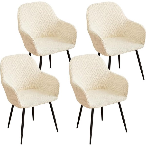 Coonoor Stuhlhusse Stuhlhussen Stretch Stuhlbezug Sesselbezug 2/4er Set, Schwingstühle mit Armlehnen Abnehmbare Schonbezug