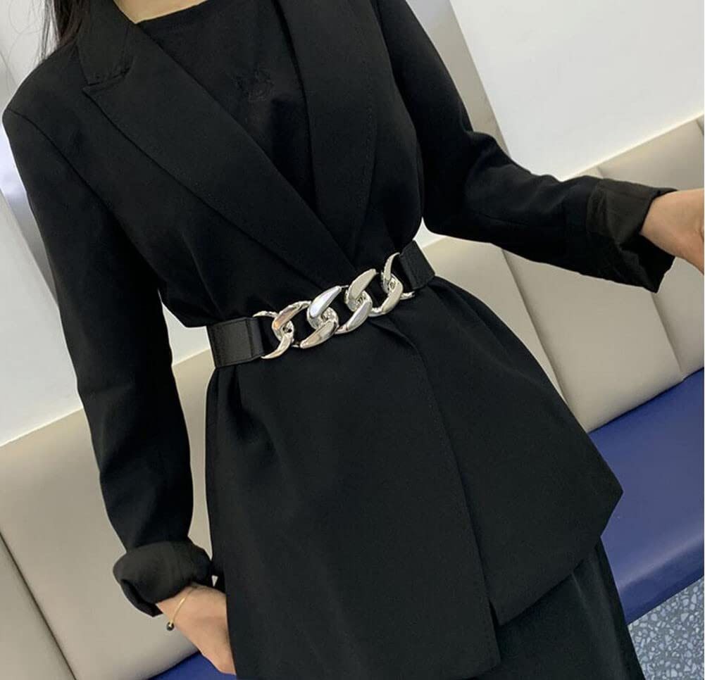 Coonoor Taillengürtel Damen Breiter elastischer Gürtel für Kleider Breiter Retro Stretch Taille Gürtel mit Schnalle – Bild 4 von 5