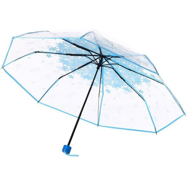 Coonoor Taschenregenschirm Minischirm Transparent, Stockregenschirm für Erwachsene, mit gewölbtem Dach und leichtem Wind- und Regenschutz