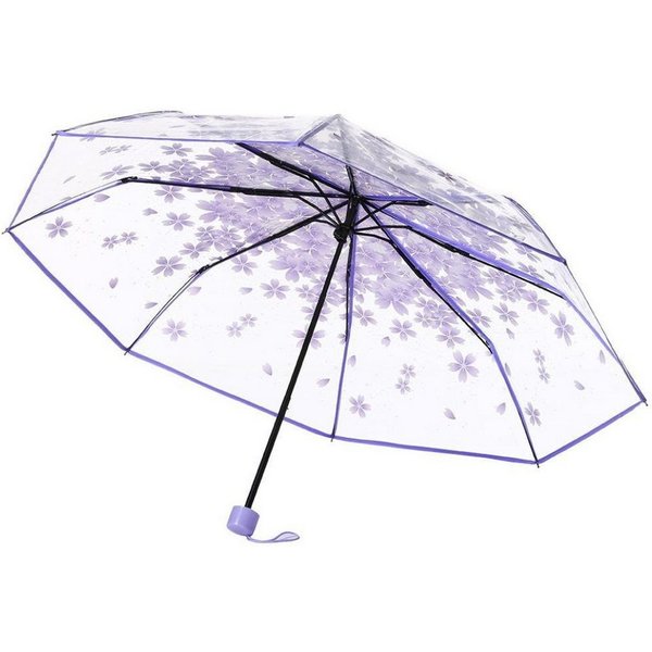Coonoor Taschenregenschirm Minischirm Transparent, Stockregenschirm für Erwachsene, mit gewölbtem Dach und leichtem Wind- und Regenschutz
