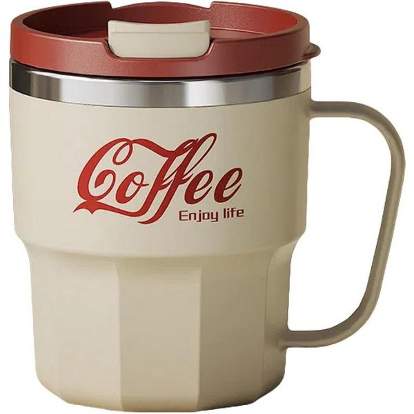 Coonoor Thermobecher Isolierbecher 400ml Kaffeebecher, Edelstahl, Kunststoff, 100% dicht, Travel Mug für Kaffee, Wasser, Tee
