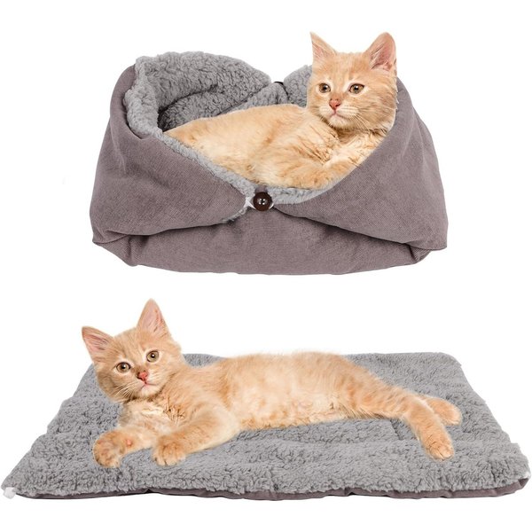 Coonoor Tierbett Katzenbett Matte, 3 in 1 Katzenkissen,Waschbar Katzenbett Flauschig, für Katze und Hunde