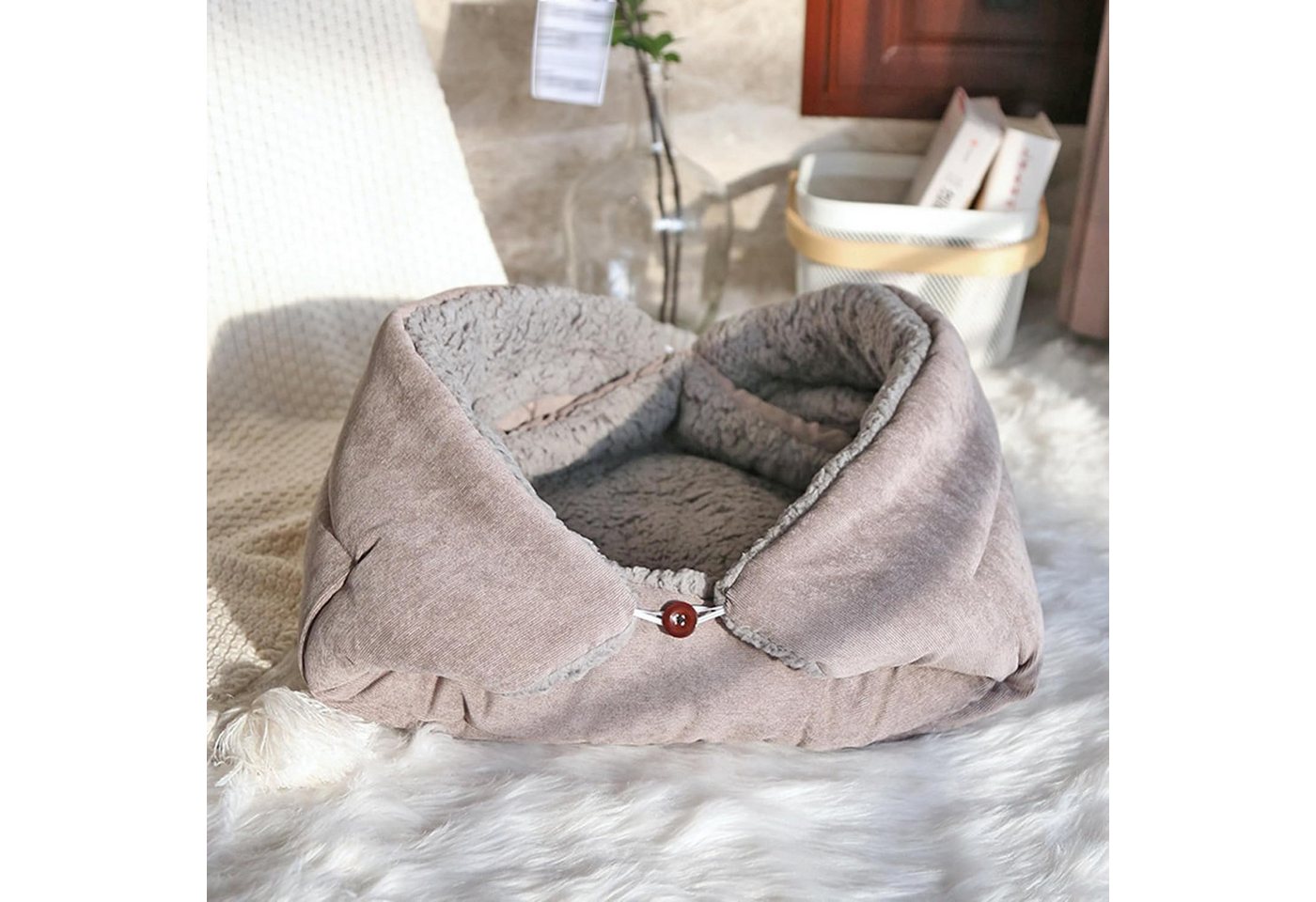 Coonoor Tierbett Katzenbett Matte, 3 in 1 Katzenkissen,Waschbar Katzenbett Flauschig, für Katze und Hunde – Bild 2 von 5