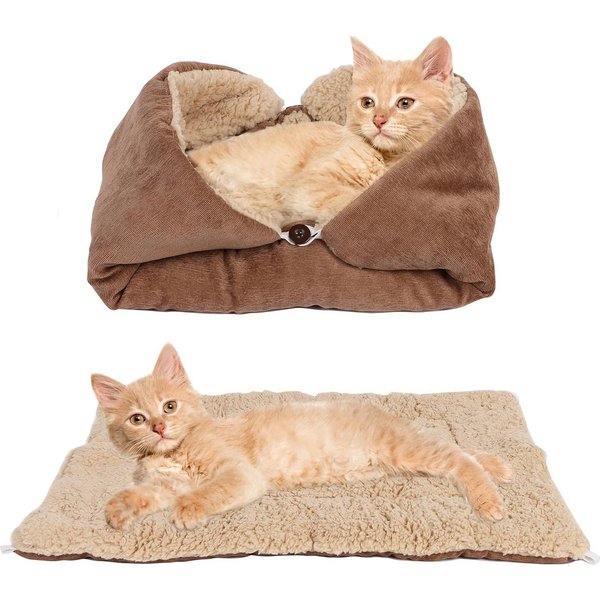 Coonoor Tierbett Katzenbett Matte, 3 in 1 Katzenkissen,Waschbar Katzenbett Flauschig, für Katze und Hunde