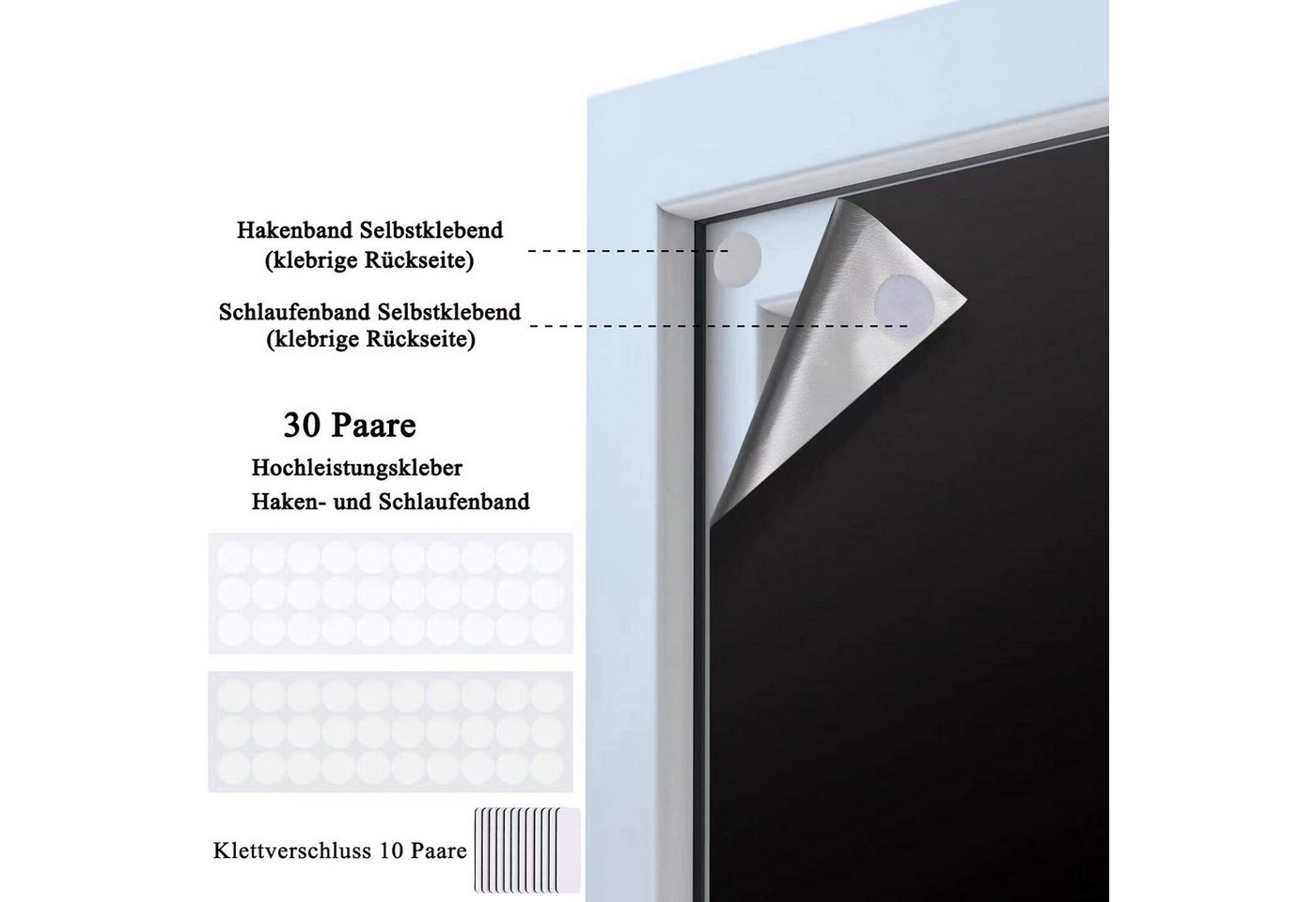 Verdunklungsrollo Hitzeschutz, Verdunkelnd, Ohne Bohren, 100% verdunkelnd, Coonoor, Ohne Bohren – Bild 4 von 5