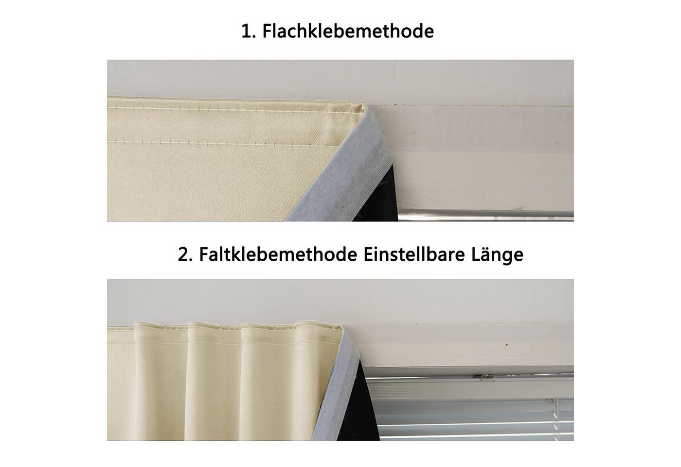 Verdunklungsrollo Selbstklebende, tragbare Verdunkelungsvorhänge, leicht zu installieren, Coonoor, wärmeisoliert, für Schlafzimmerfenster, Küchenraumverdunkelun – Bild 2 von 5