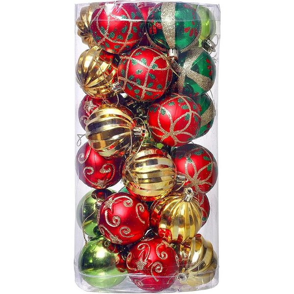 Coonoor Weihnachtsbaumkugel 30ct/ 60mm Weihnachtskugeln Ornamente, bruchsichere