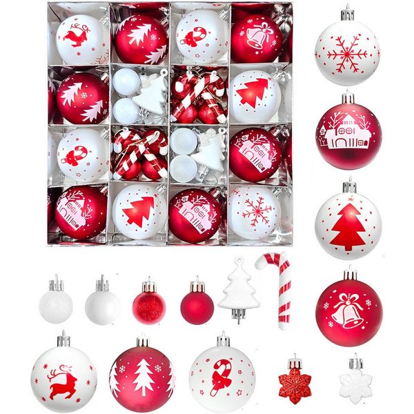Coonoor Weihnachtsbaumkugel 40-46 Stück Weihnachtsbaumkugeln, Weihnachtsbaumhängeschmuck, (40 St), für Weihnachtsbaumdekoration