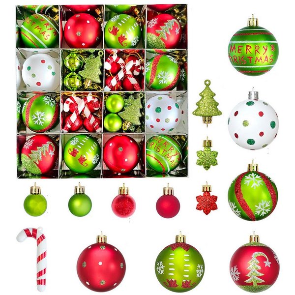 Coonoor Weihnachtsbaumkugel 40-46 Stück Weihnachtsbaumkugeln, Weihnachtsbaumhängeschmuck, (46 St), für Weihnachtsbaumdekoration