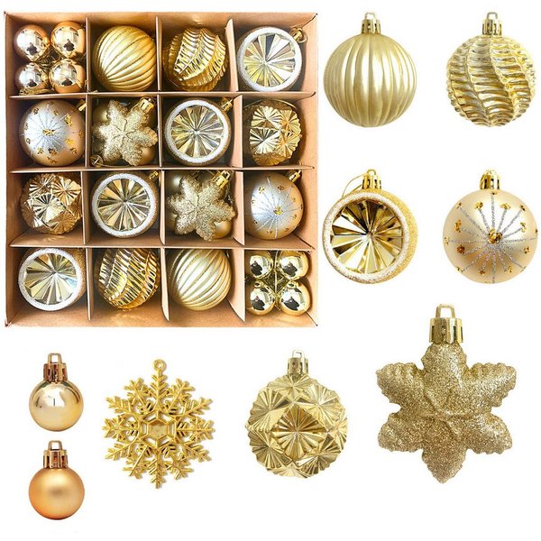 Coonoor Weihnachtsbaumkugel 40-46 Stück Weihnachtsbaumkugeln, Weihnachtsbaumhängeschmuck, (40 St), für Weihnachtsbaumdekoration