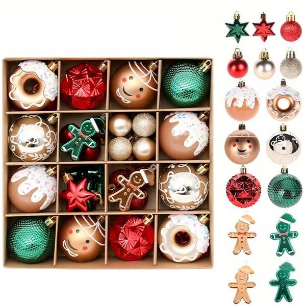 Coonoor Weihnachtsbaumkugel 40-46 Stück Weihnachtsbaumkugeln, Weihnachtsbaumhängeschmuck, (42 St), für Weihnachtsbaumdekoration